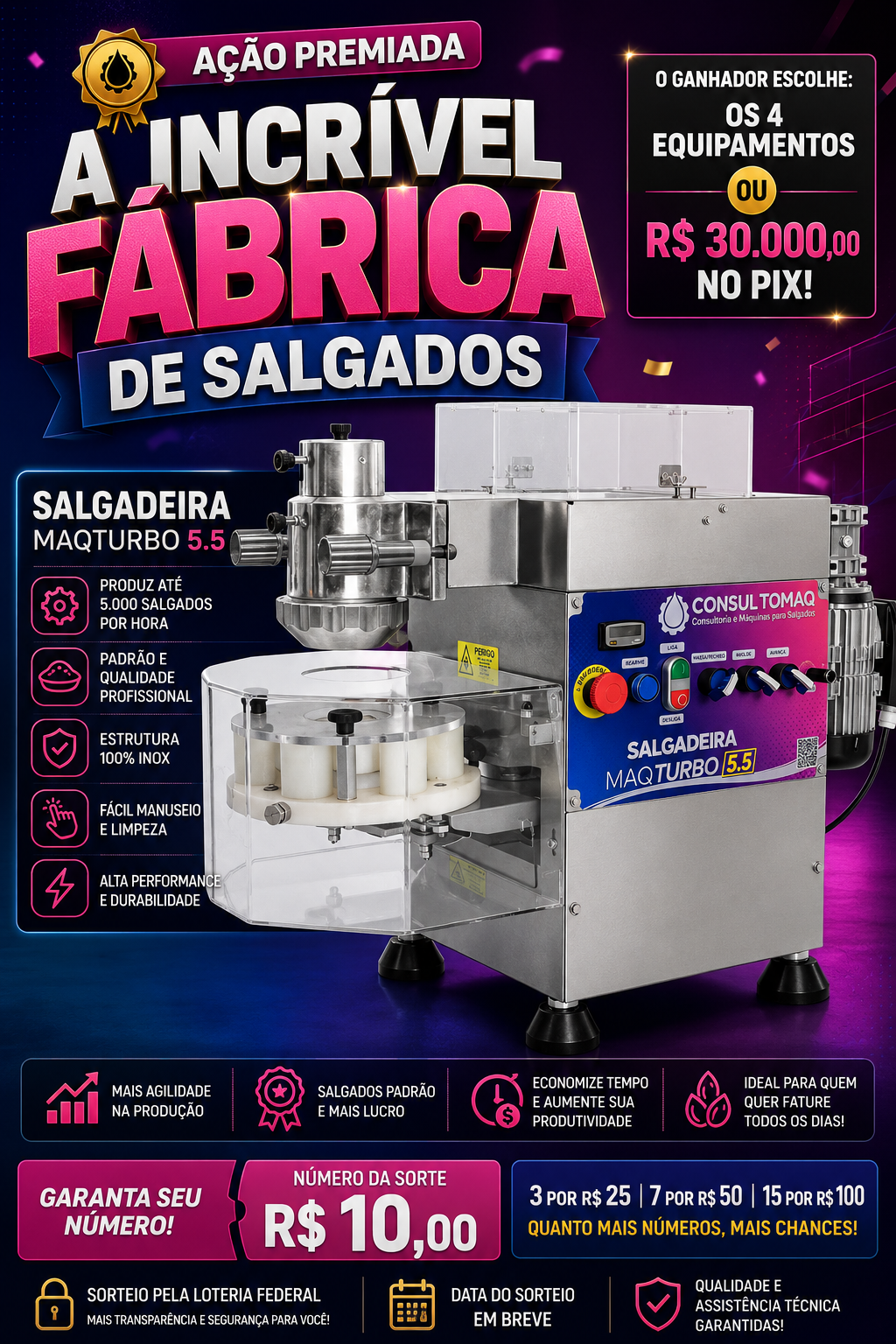 🚀 A INCRÍVEL FÁBRICA DE SALGADOS 🔥 GANHE UM NEGÓCIO COMPLETO OU R$ 30 MIL NO PIX!