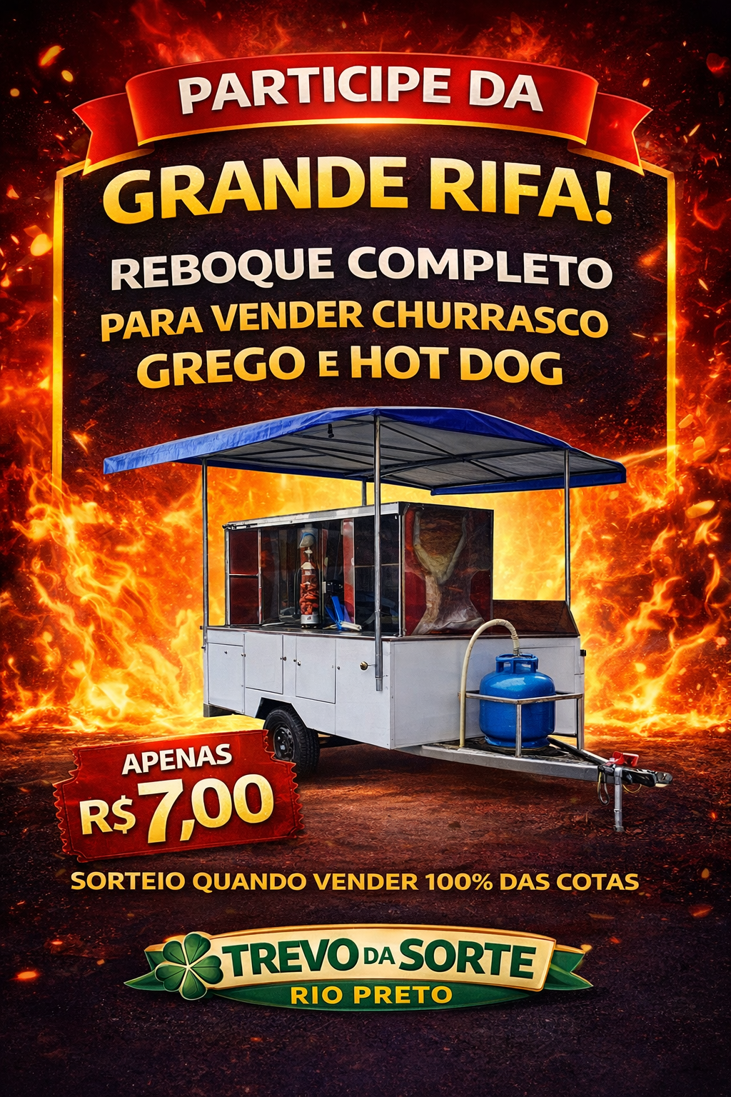 REBOQUE PARA A VENDA DE CHURRASCO GREGO E HOT DOGS  OU R$ 15.000 NO PIX!!!